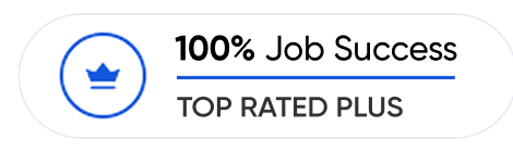 100% Job Success, Top Rated Plus