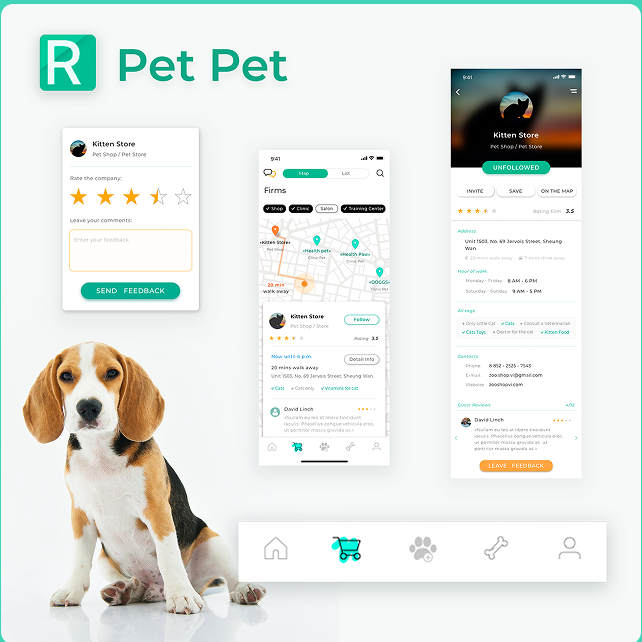 Pet Pet app screens