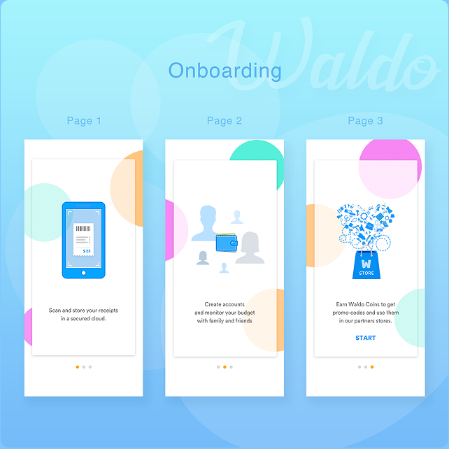 Waldo onboarding screens